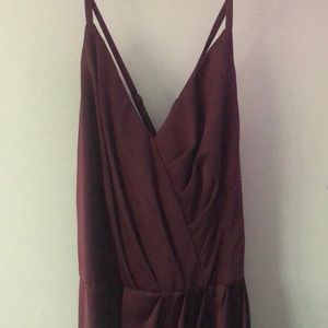 Wine colored David’s bridal bridesmaid dress